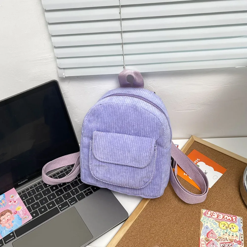 Mini-Rucksack leichte kleine Rucksäcke Reise Rucksack Schule Baskpack Campus Junior mehrere Taschen einfarbig Cord