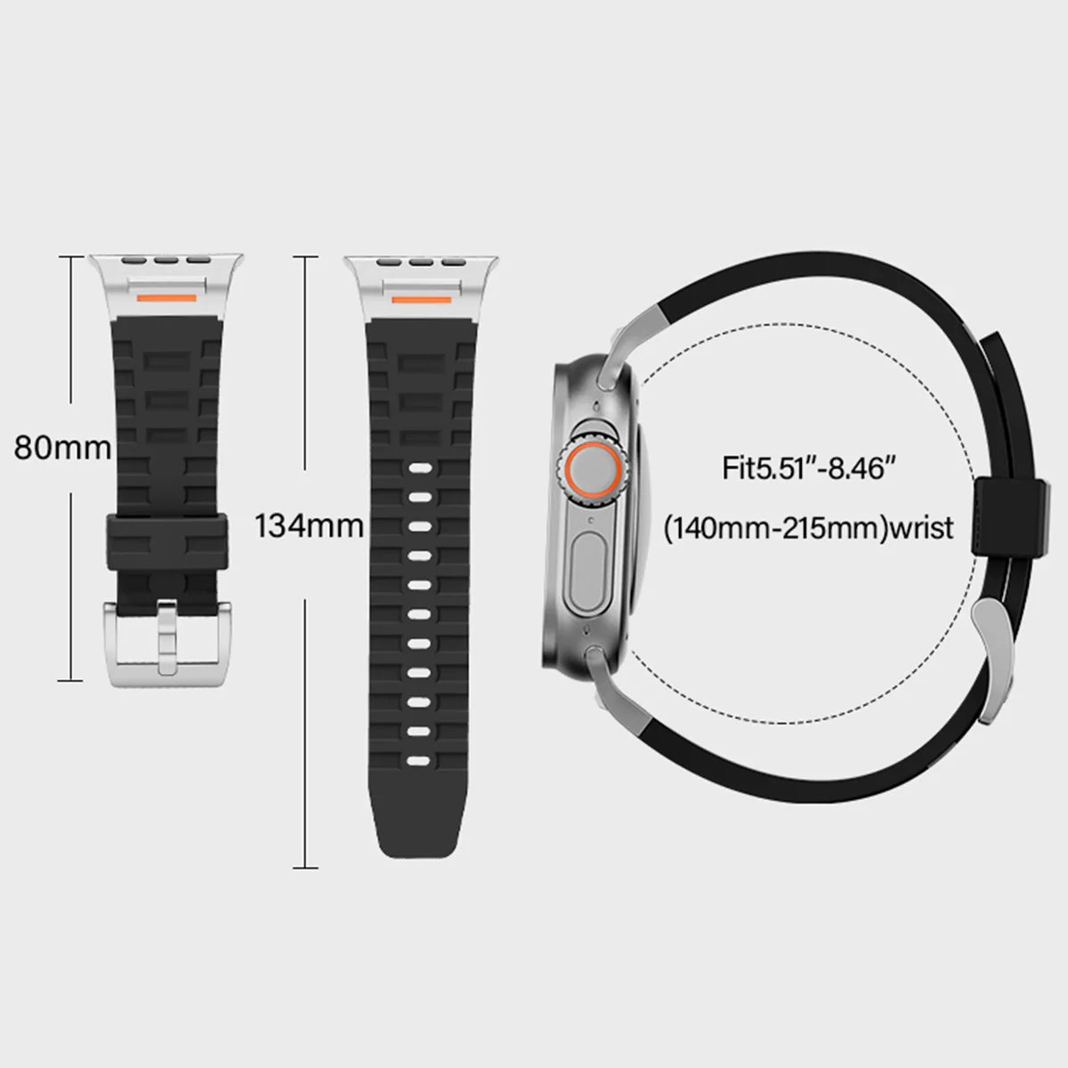 Luxury Sport Band for Apple Watch Ultra 2/1 49mm s10 9 8 7 46mm 45mm Soft Silicone Bracelet for iWatch6 5 4 se 44mm Correa Strap