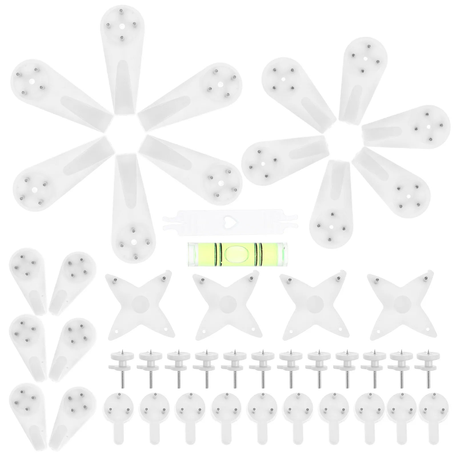 1Set No-Trace Hooks for Hard Walls Non Marking Picture Hanging Kit for Photos Mirrors Artwork Concrete Wall Hangers Without