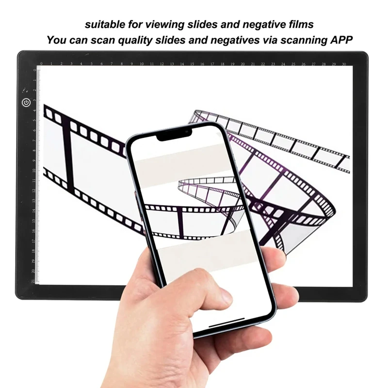 ABAN Slide Viewer Ultra Slim A4 Size 3 Brightness Mode APP Editing Soft LED USB Powered Slide Scanner For Film Negative