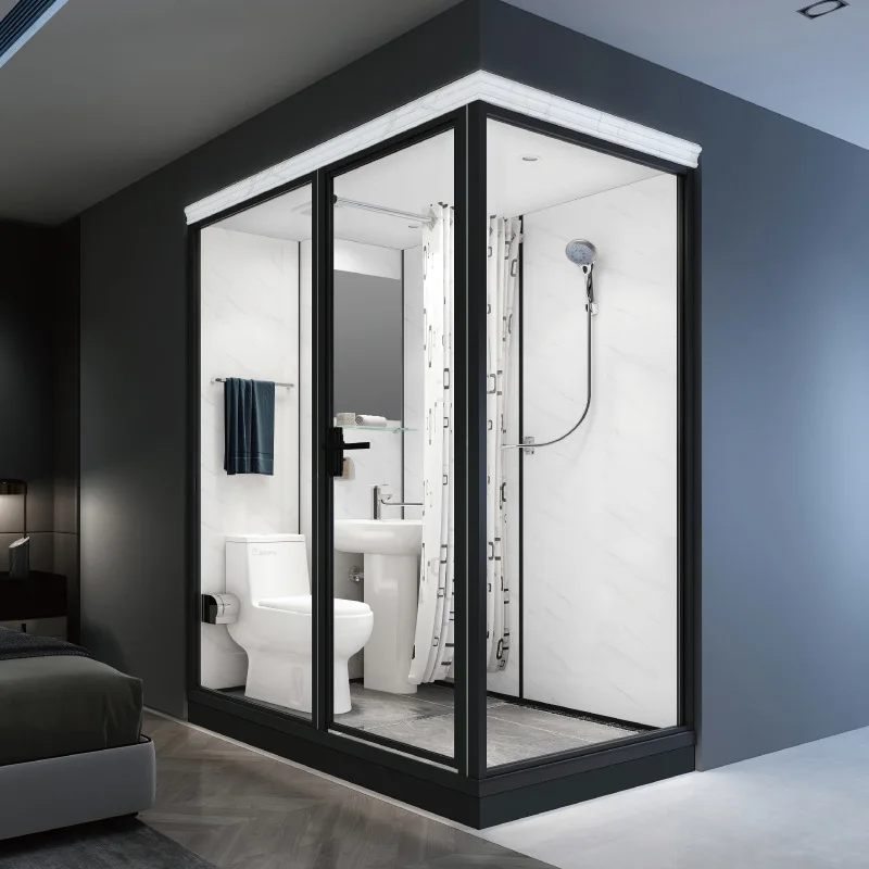 Complete Shower Room Luxury Portable Bathroom Integrated Bathroom Pod Prefabricated Bathroom Bluetooth All in One Shower Room