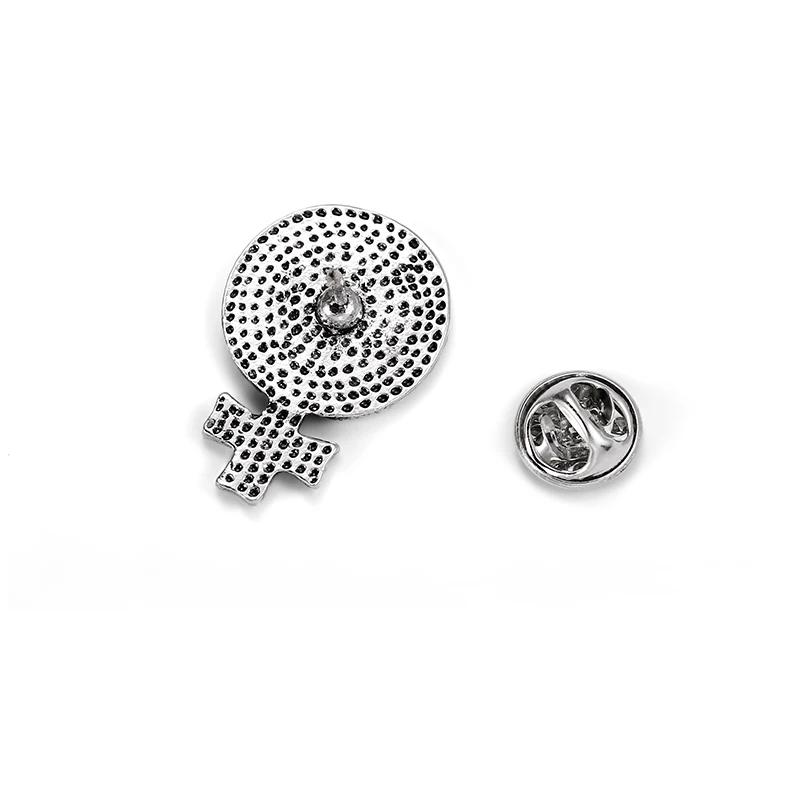 Women Power Pins Custom Silver Color Fist Brooches Girls Support Girls Lapel Badges Feminism Feminist Jewelry Gift for Friends