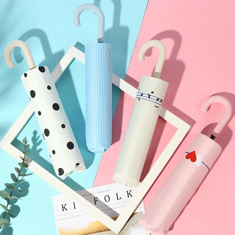 أحدث 8 العظام مظلة يدوية ذات الاستخدام المزدوج U-مقبض غطاء قماش مطاطي أسود حماية المطر تصميم جديد للمظلة الخارجية #3