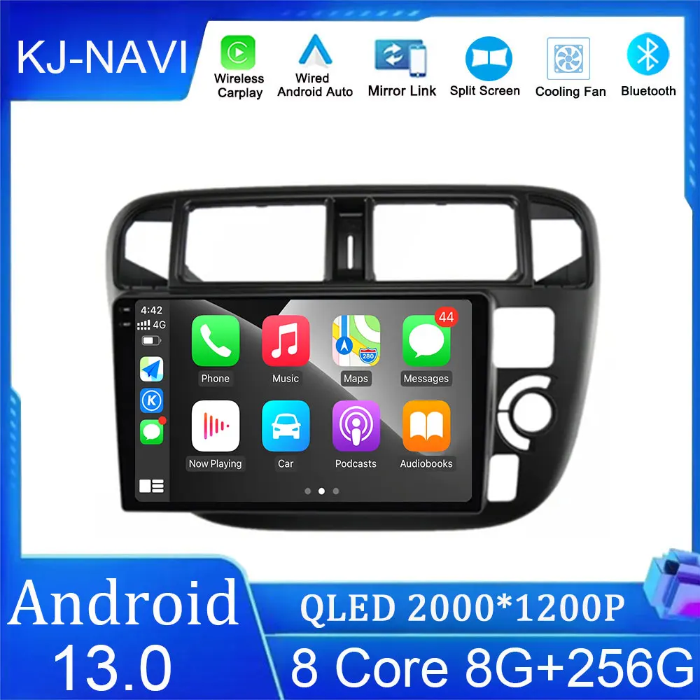 

For Honda Civic EK3 EK4 EK9 1995-1999 Android 13.0 Car Radio Multimedia Player GPS Navigation For Carplay Android Auto