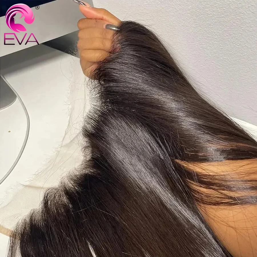 Eva Hair 13x4 13x6 HD Lace Frontal Only Melt Skins Brazilian Straight Human Hair 2x6 5x5 6x6 7x7 9x6 HD Lace Closure Pre Plucked