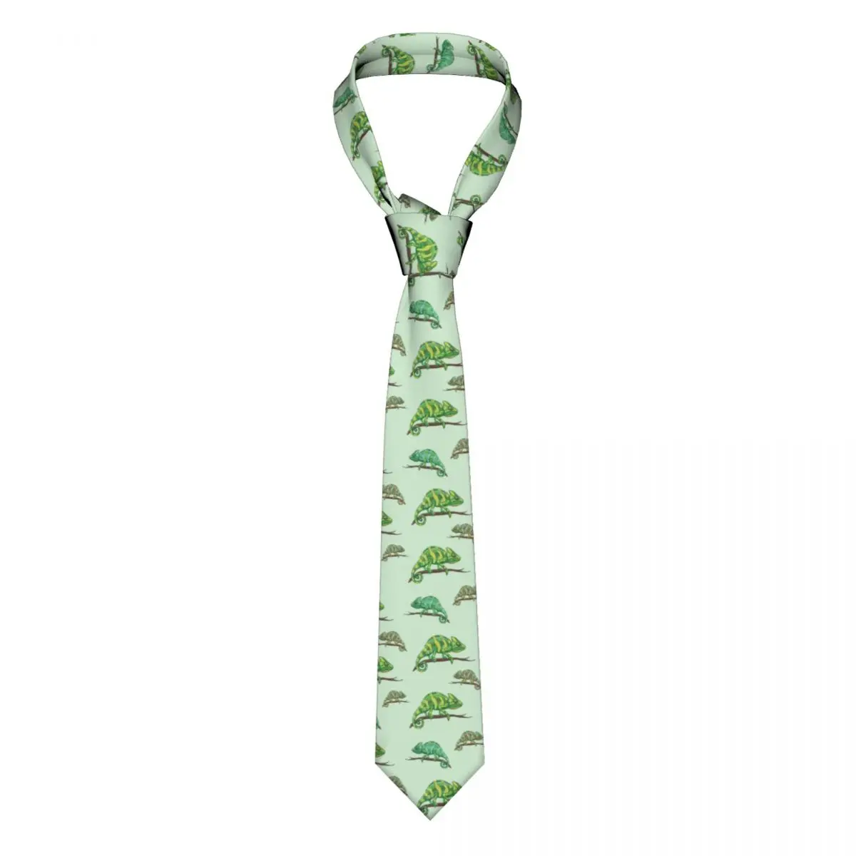 

Mens Tie Slim Skinny Cute Chameleon Branch Necktie Fashion Free Style Tie for Party Wedding