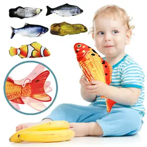Non Stop elektrische Baby schlafen Fisch Spielzeug 2 0 halten schwingen Schwanz Floppy Fisch Spielzeug Auto Flopping USB Wackeln Plusch tier fur Baby Katze AliExpress