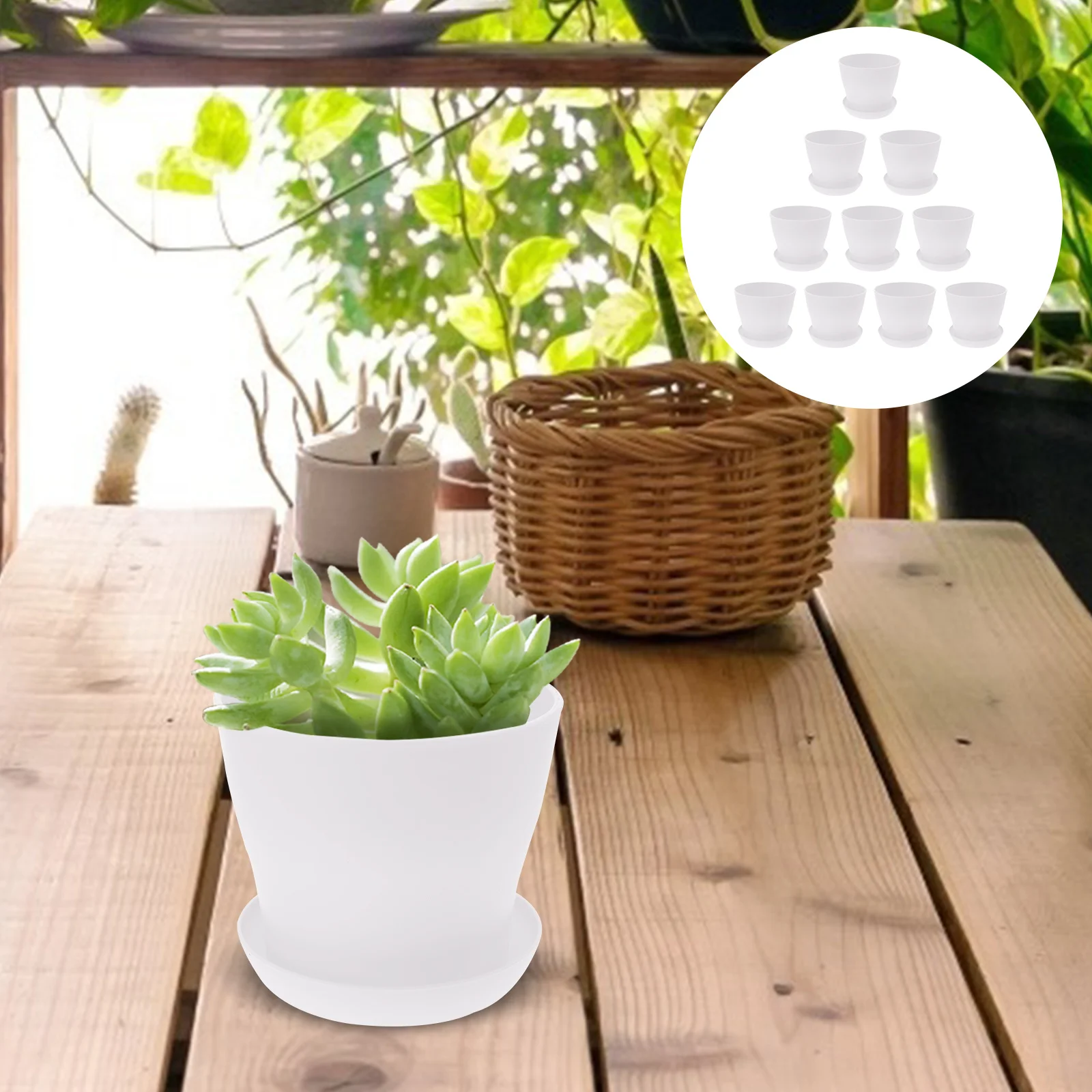 

10 pcs Durable Compact Garden Flower Pots For Home Balcony Planting Home Flower Succulent Plant Pot Beds Succulent Container