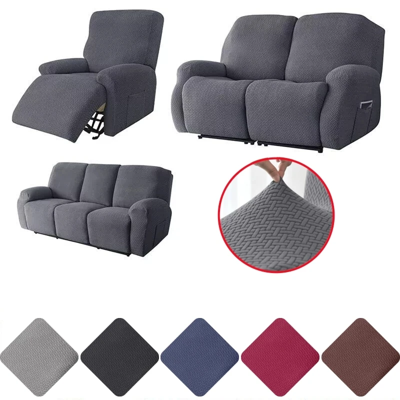 1/2/3 Seater Recliner Sofa Cover Separated Jacquard Recliner Sofa Cover Elastic Recliner Chair Cover Lounge Chair cover