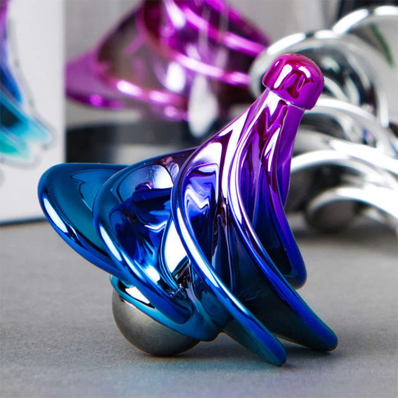 Pneumatic Gyro Portable Fingertip Decompression Desktop Toy Wind Blowing Rotating Multicolor Gyro Children's Gift Fidget Toys