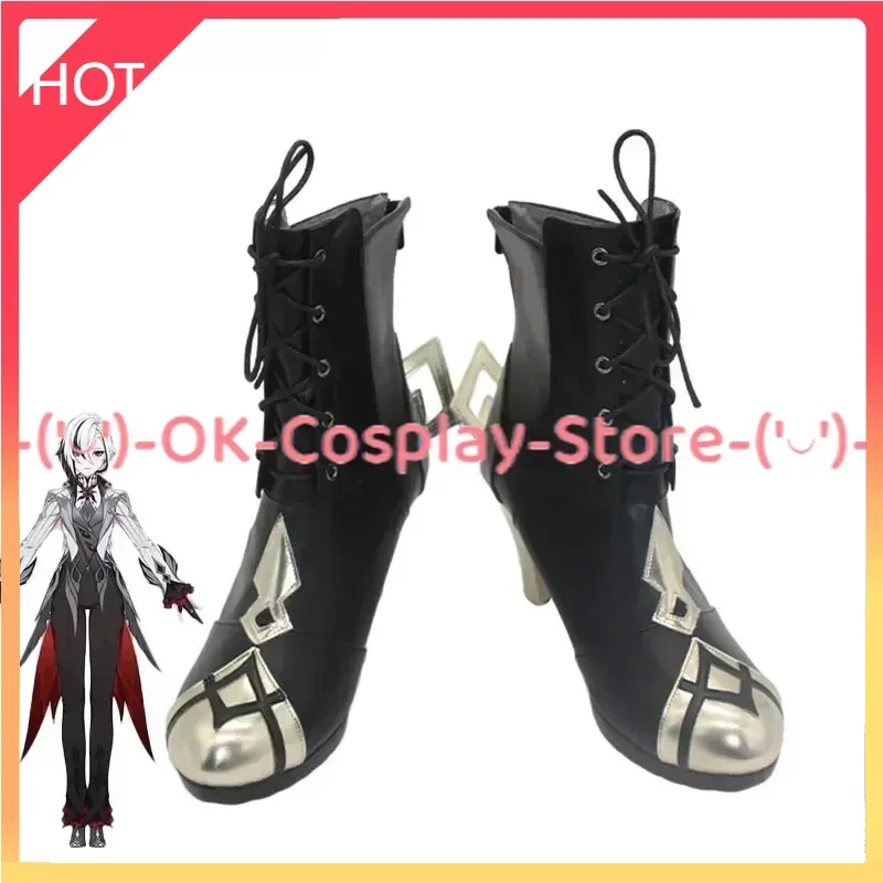 

Game Genshin Impact Knave Cosplay Shoes PU Leather Shoes Halloween Carnival Boots Cosplay Prop Custom Made