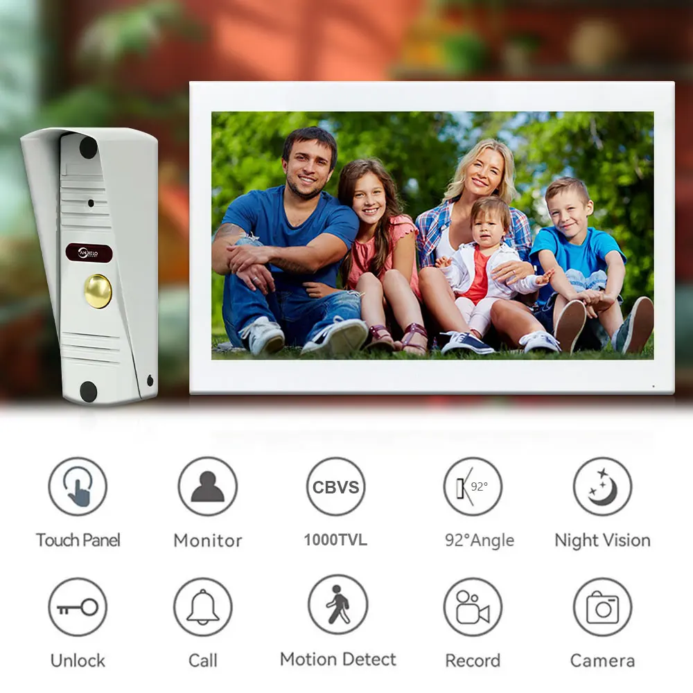 Tuya Smart Metal Campainha Vídeo Porteiro para Casa Vídeo Porteiro com Tela Sensível Ao Toque de 7 polegadas Monitor de 10 polegadas