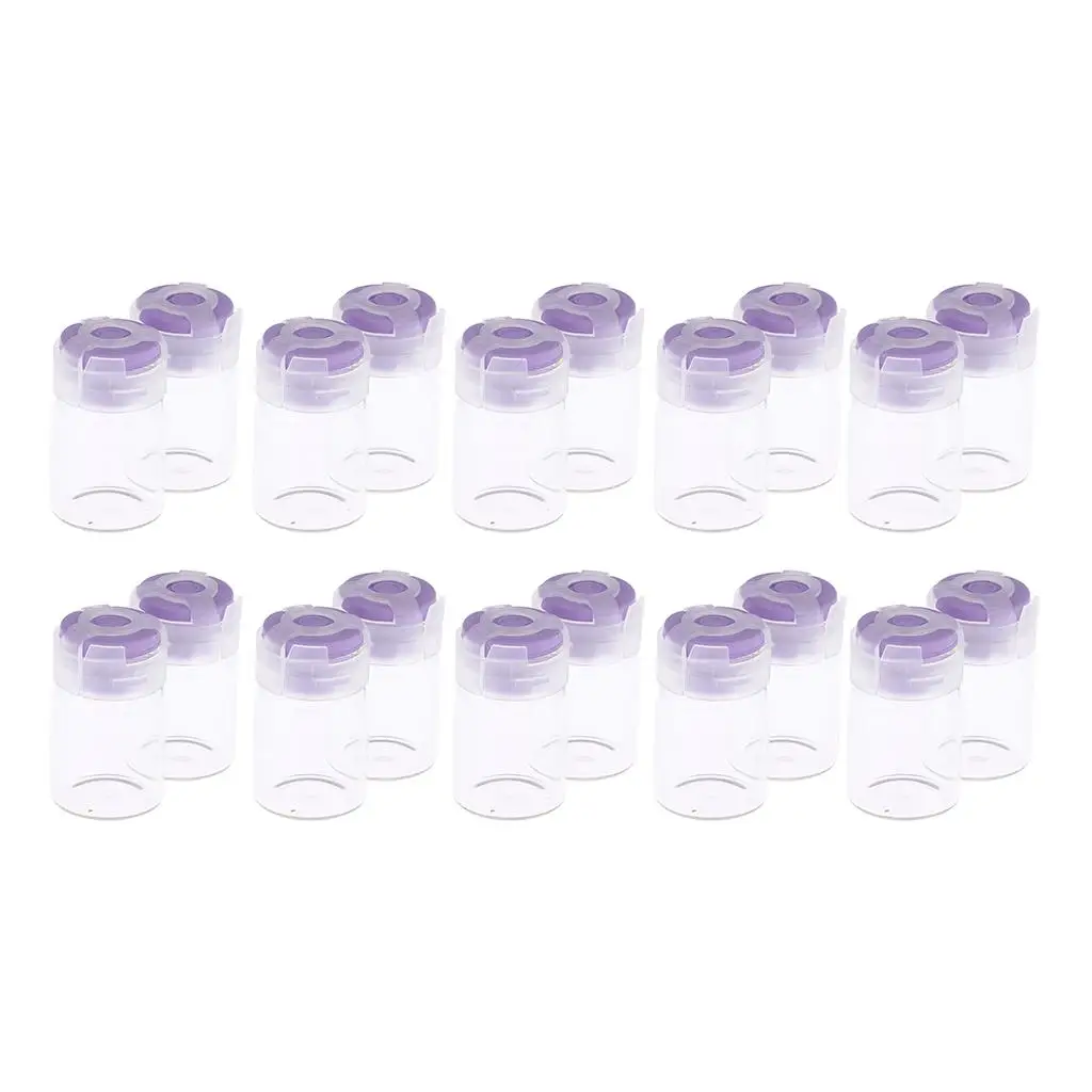 Clear Glass Vials Sealed Sterile Mini Bottles Durable Cosmetic Container with Septa Seals for Beauty Salon Use