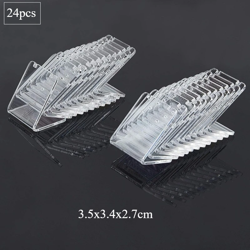 منظم مجوهرات على شكل حرف L ، حامل أقراط ، حامل عرض ، مسمار أذن أكريليك ، حامل عرض قلادة ، 24 عبوة ، 48 فتحة