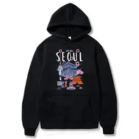 Seoul Beautiful Scenery Printed Hoodie Womens Warm Fleece Comfortable Hoodies Simple Soft Hoodie Street Casual Loose Pullover