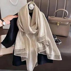 Écharpe en laine solide pour femme, châles chauds pour femme, enveloppes Bufanda, Pashmina floral, écharpes de luxe brodées, hiver, nouveau, 2023