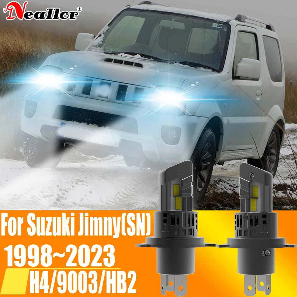 2 adet H4 HB2 9003 Led Far Canbus Hata Yok Araba Ampul Yüksek Güç Beyaz Sis Işık Diyot Lambası 12v 55w Suzuki Jimny 1998 ~ 2023