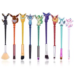 9pcs/set Pokemon Makeup Brushes Set Cute Animal Pokémon Metal Makeup Brush Cosmetics Foundation Blush Make Up Brush Beauty Tool
