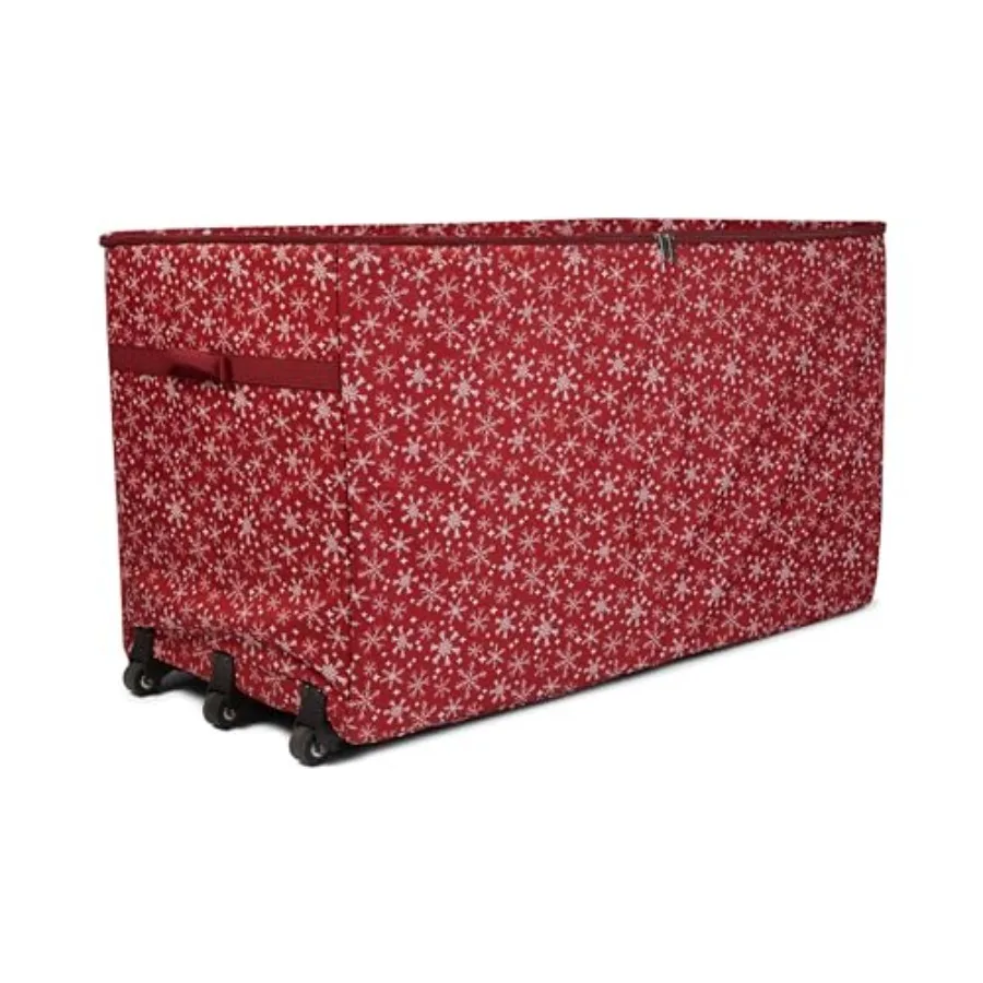 

Keepsakes Christmas Tree Structu Rolling Storage Bag - Holiday Storage Container with Wheels, Padded Handles and Sturdy Inserts