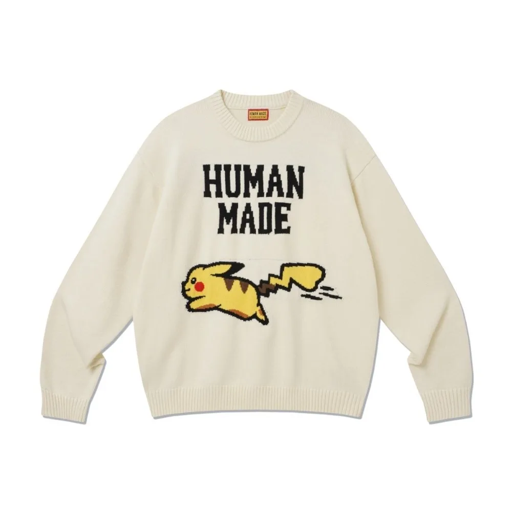 HUMAN MADE Streetwear Fall Winter Long Sleeve Sweater, Loose Crewneck Couple Top