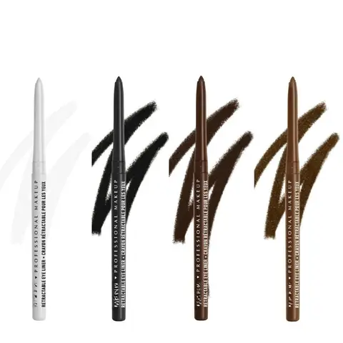 Bilashmart Waterproof Black Eyeliner Pencils Smudge-Proof Long-Lasting Beginner-Friendly Eye Makeup High Pigment Black White Eye Liner Pen