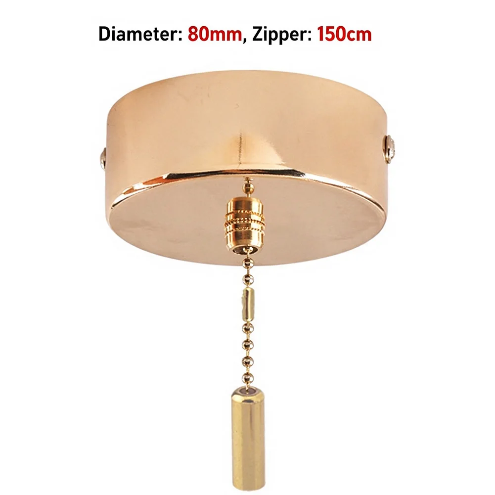 Ceiling Pull Cord Light Switch For Bathroom Shower, Polished Brass Chain Pull Switch Kit With 31