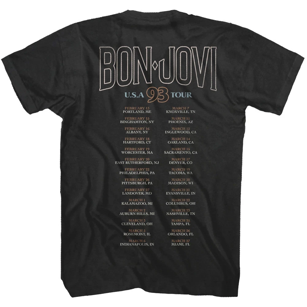 قميص Bon Jovi Keep The Faith USA Tour 1993 للرجال ألبوم فرقة الروك والحفلات الموسيقية Merch الراقية الفاخرة لكل من الرجال والنساء Y2k