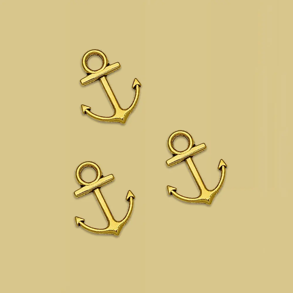 50pcs/lots Vintage Anchor Charms Rudder Pendants For Diy Jewelry Making Findings Supplies Accessories Wholesale Bulk Items
