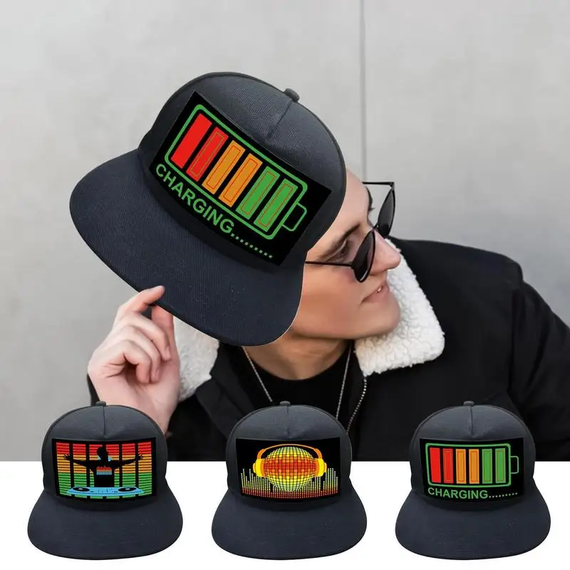 LED Hat Light Up Baseball hat Battery Rechargeable Glow In The Dark Party Bar Cool Flashing LED Hat Luminous Baseball Hat