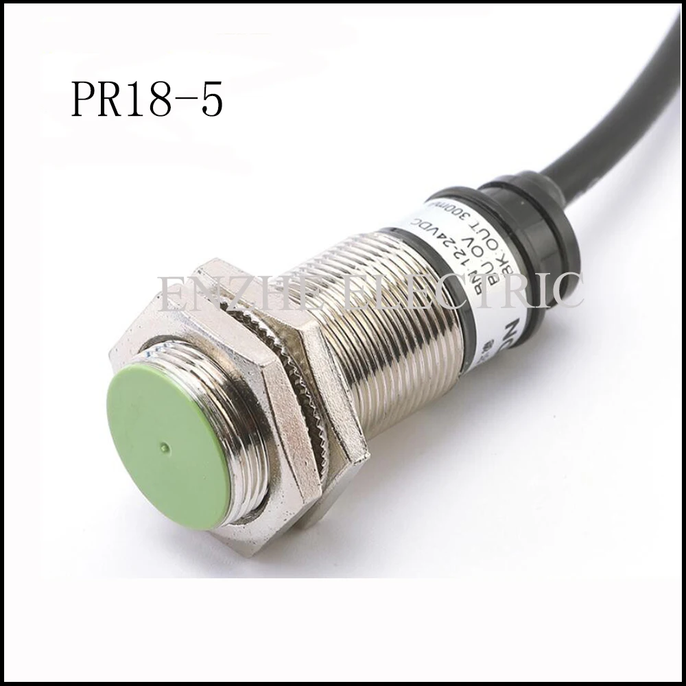 M18 PR18-5 Metal sensing proximity switch sensor DC NPN/PNP NO/NC screen shield type detection distance 5mm