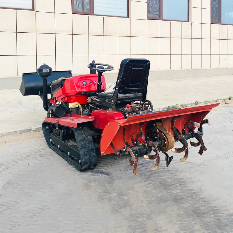 

Customized Rotary Tiller with Crawler Structure, Ride-On Agricultural Plowing Machine Supporting Excavator Bucket Installation