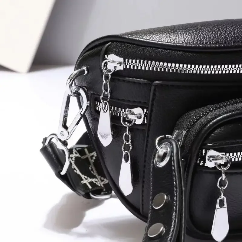 Casual Crossbody Bags for Women\'s 2024 New Luxury Handbags Female PU Leather Shoulder Bag Large Capacity Outdoor Chest Bag