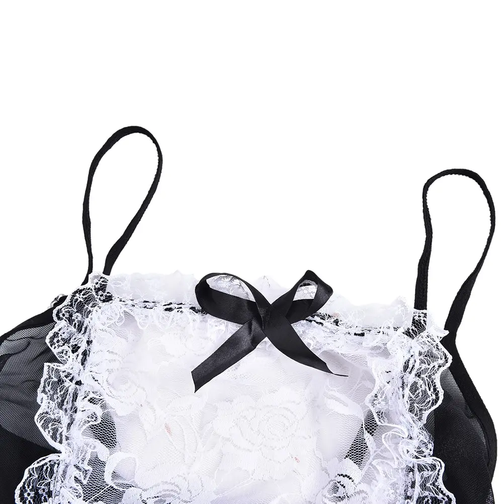 Bow Lace Cosplay Maid Uniform Lingerie Sexy Underwear Sexy lenceria Erotic lingerie Sheer Halloween Role Play Costumes