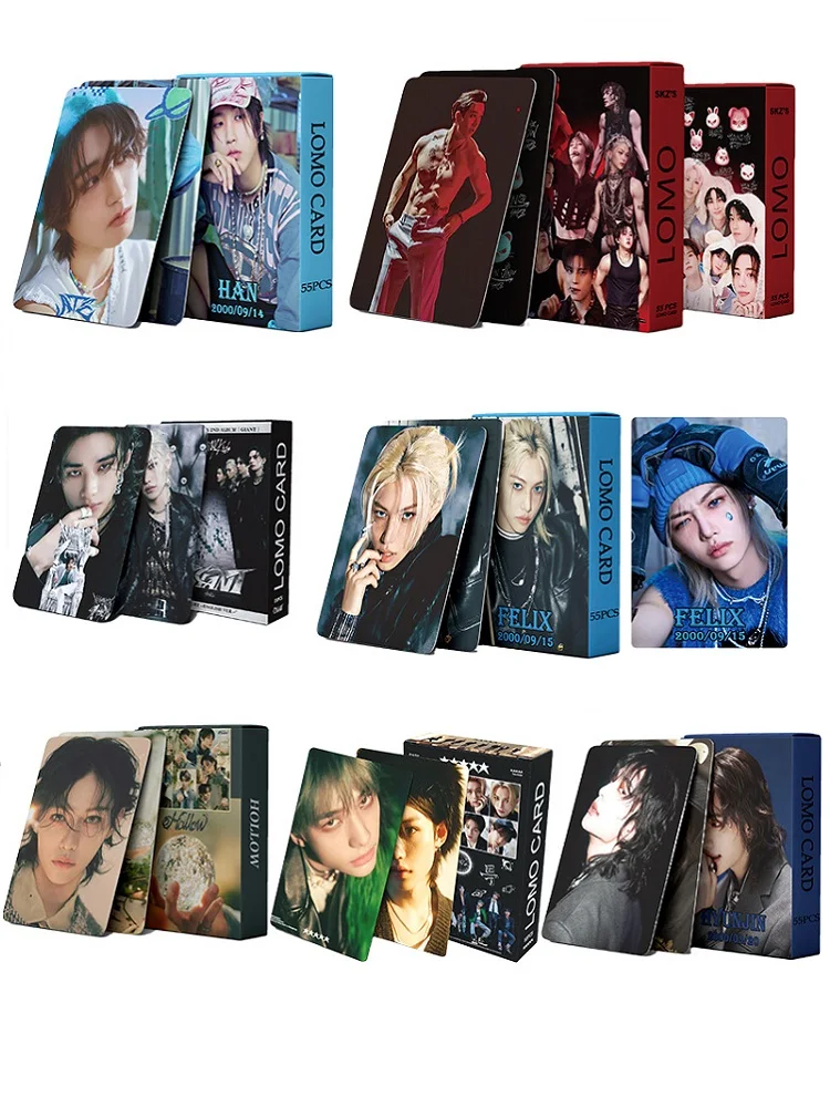 55 pièces/ensemble Kpop StrayKids SK Zhop Hiptape Hop Lomo carte cartes postales photocarte pour les Fans Collection cadeaux
