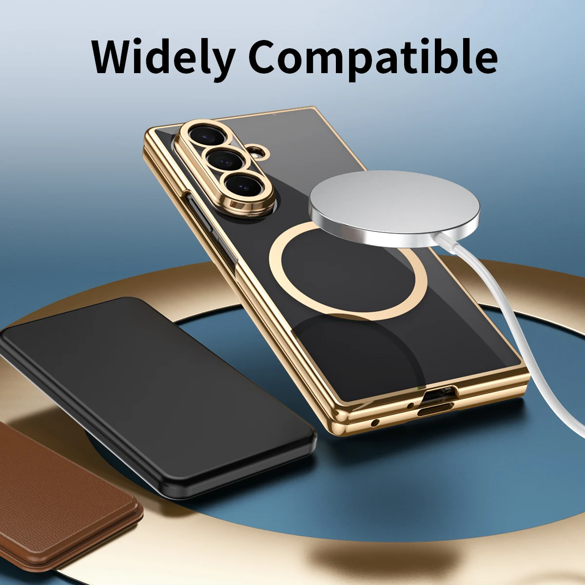 Premium Luxury Plating Transparent for Magsafe Phone Case for Galaxy Z Fold 8 Ultra 7 6 5 4 Glass Screen Film Full-Protect Cover view 3