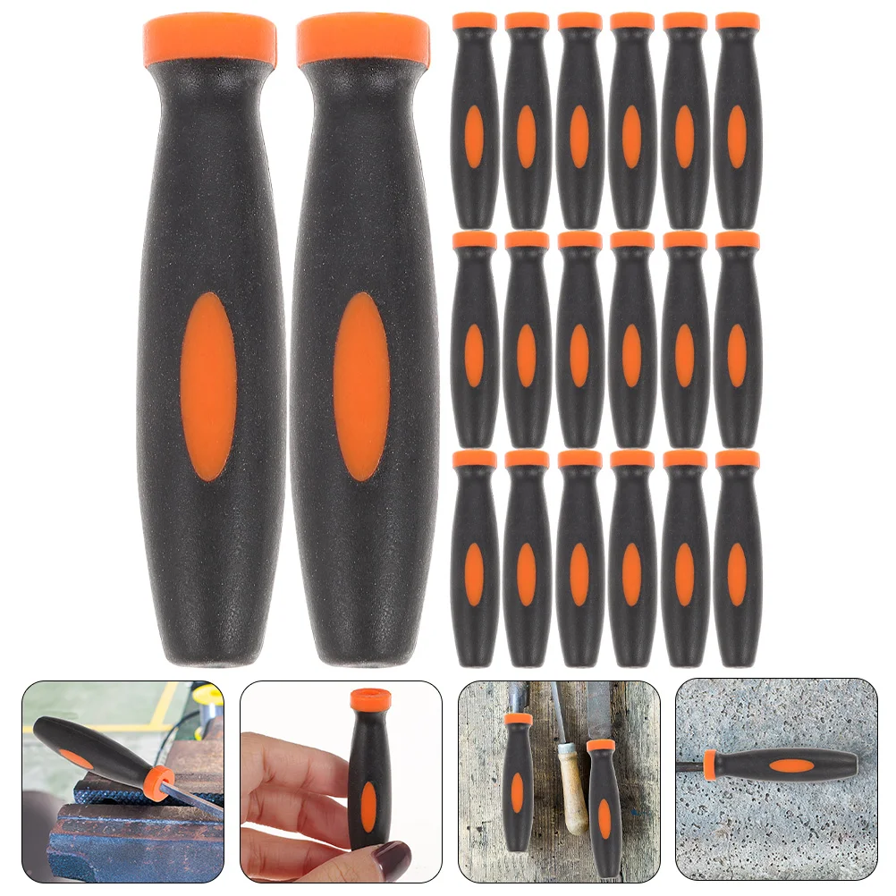 

24 Pcs File Handle Rasp Grater Replacement Handles Tool Tools Rubber Metal Grip Round