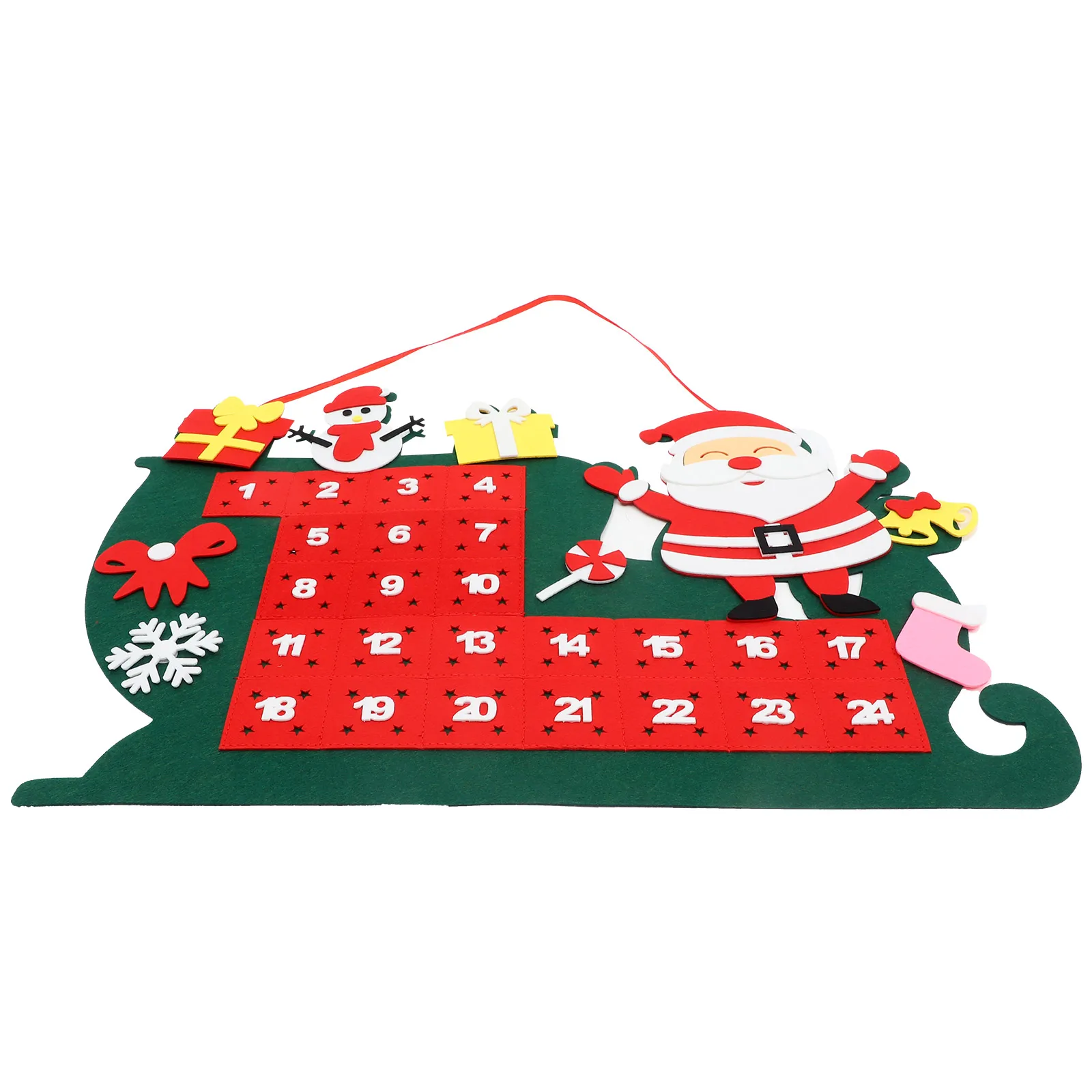 

3D Sleigh Christmas Felt Calendar DIY Wall Pendant Decoration Space Saving Multi Functional Home Door Ornament