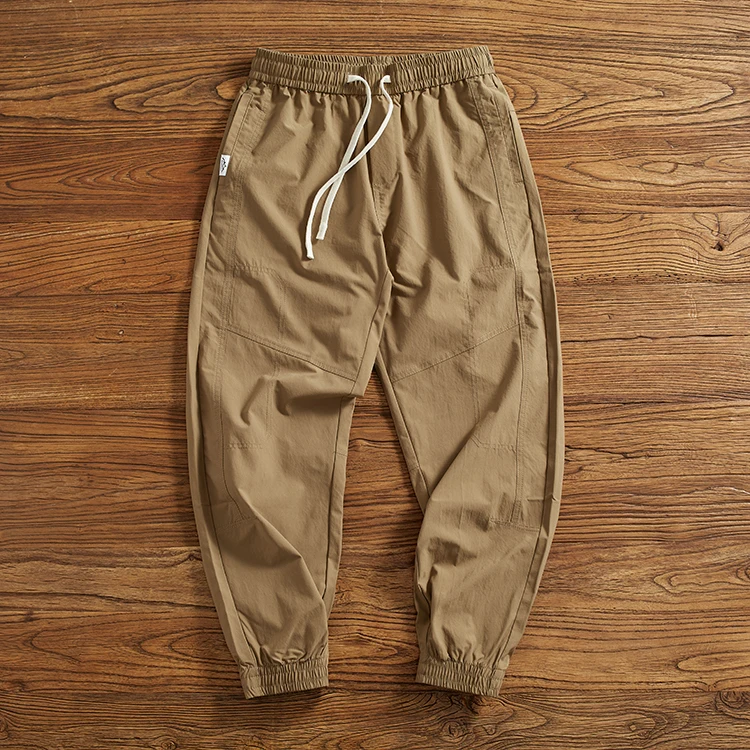 

American Simple Thin Workwear Trousers Men Summer Loose Splicing Large Size Casual Pants Qui Dry Trendy Loose Fit Youth