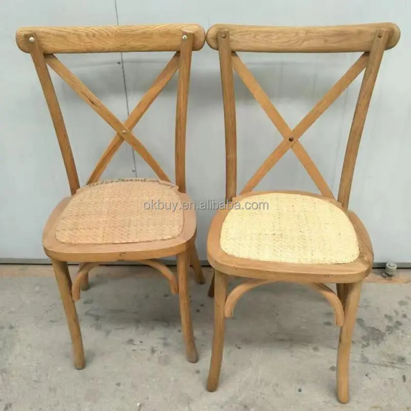 stackable KD cross back bentwood chair  and solid wood seat Wholesale wedding party cross back elm wood chair