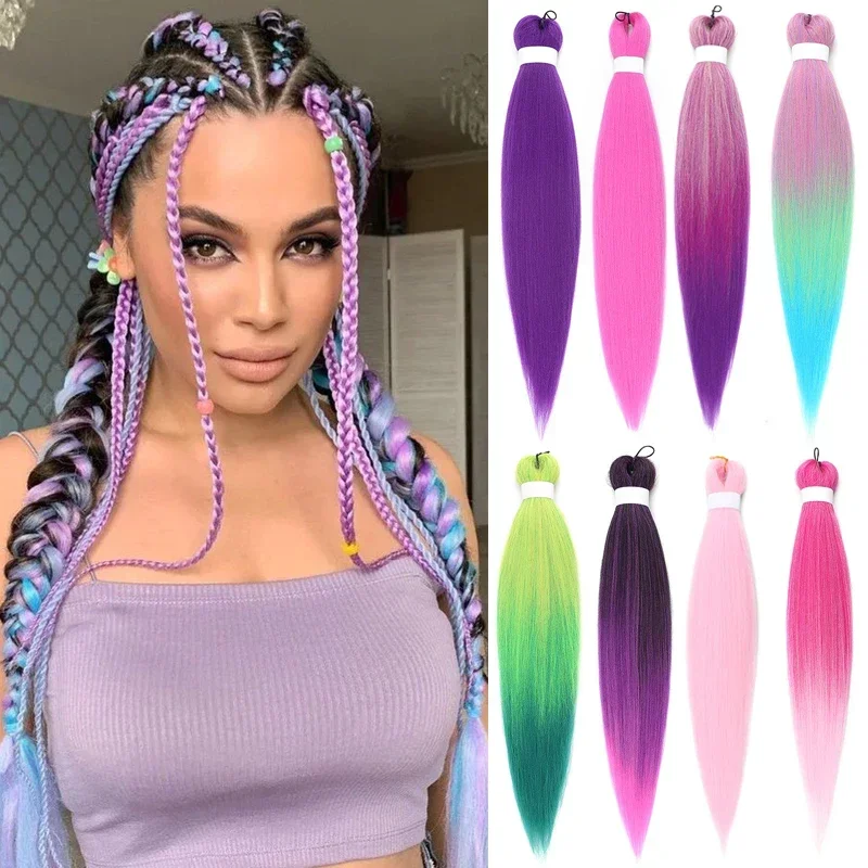 Easy Crochet Braids Hair Extensions for Black Women Pre Stretched Braiding Hair Xpression 26'' Synthetic Kanekalon EZ Braid Hair