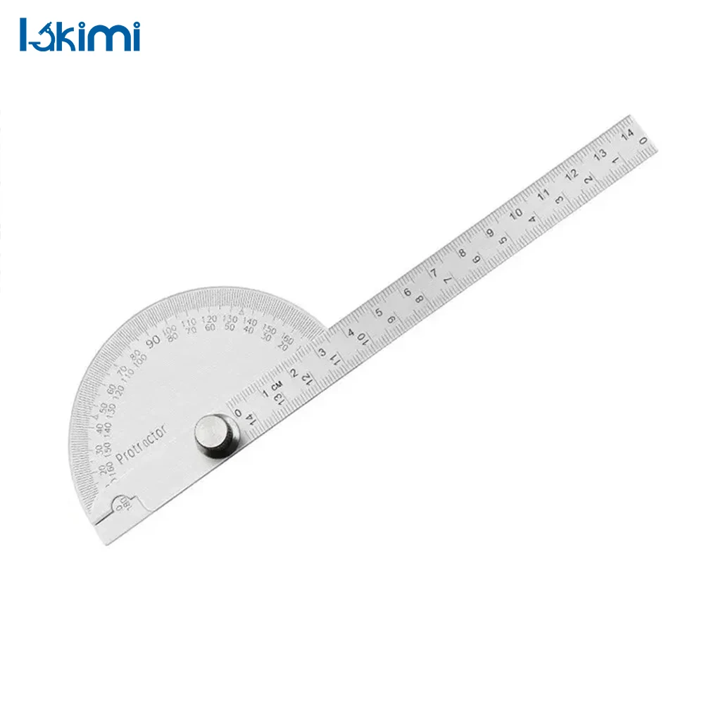 

14cm 180 Degree Semi-Circular Protractor Angle Ruler, Carpenter Dividing Gauge 1PC LK-AA90