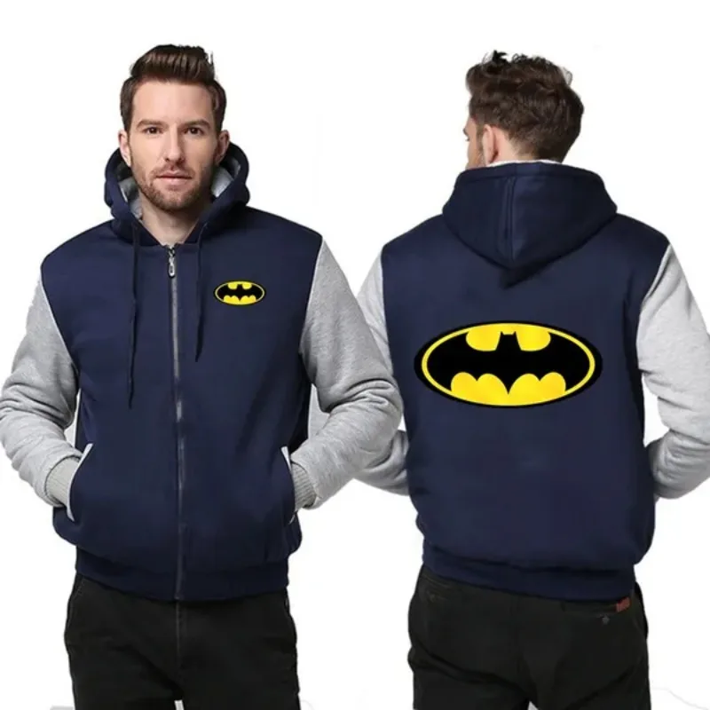 Hot anime Brand Hoodies Mens Bats Winter Jacket Brand Fleece man High Quality Sweatshirt Men Thick Zipper Hoodies Men\'s Coat