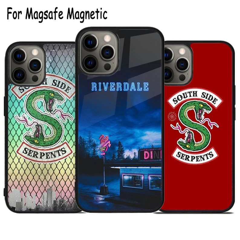 Riverdale South Side Serpents Wireless Charge Magsafe Phone Case For iPhone 15 16 14 13 11 12 Pro Max Plus Magnetic Bumper Cover