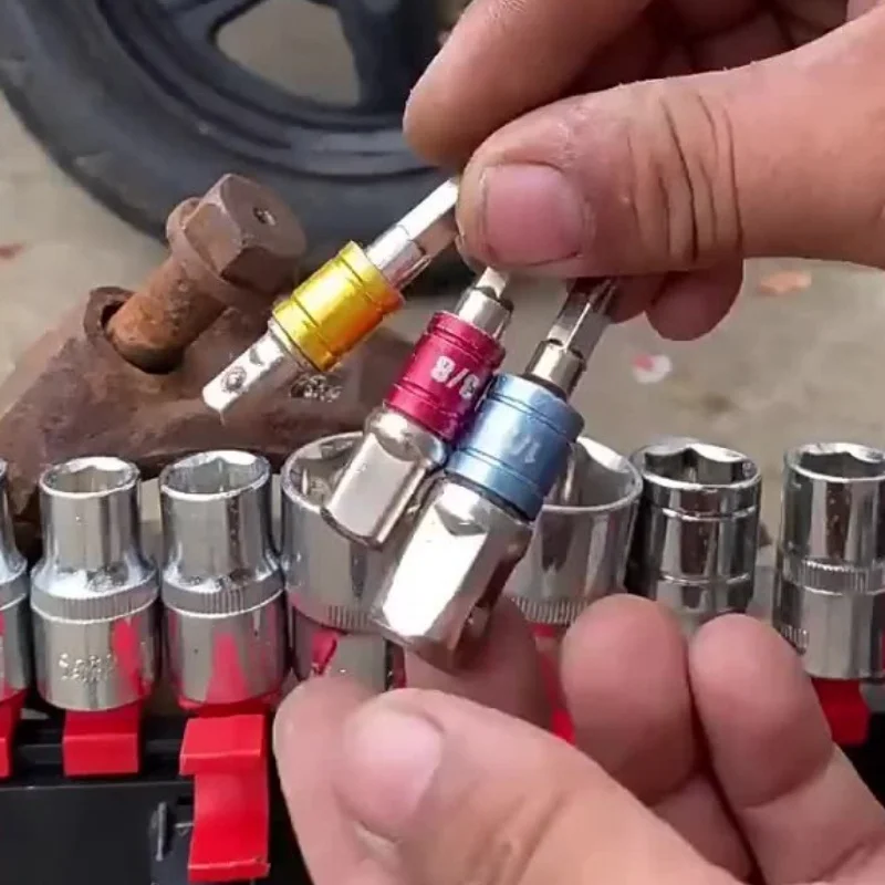 3pcs Heavy-Duty Hex Key Socket Adapter & Extension Bar Set 1/4" Drive Drill Compatible Kit for Impact Drivers Cordless Tools