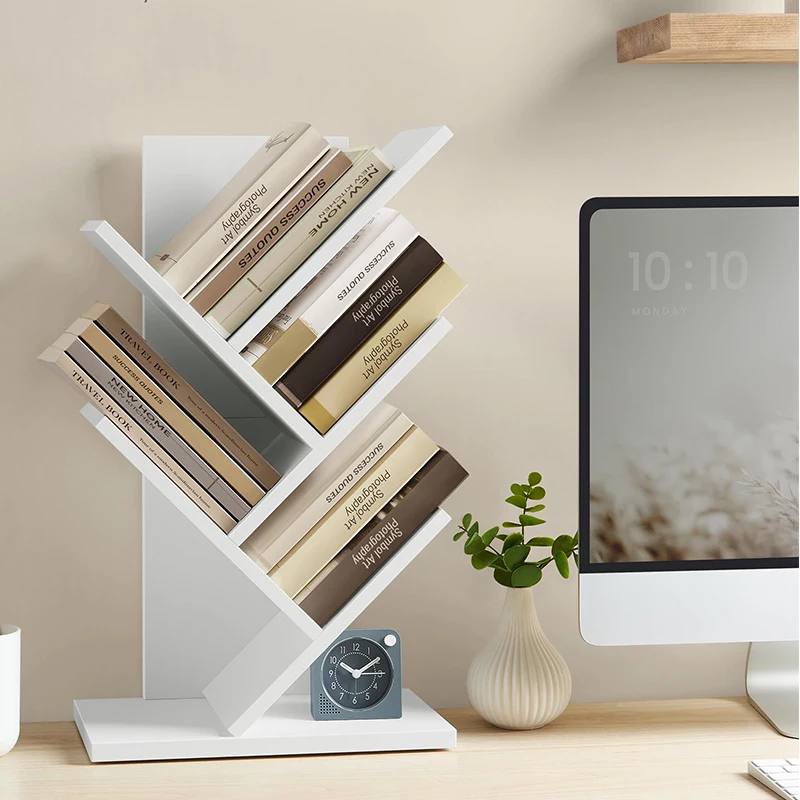 

5-Tier Book Shelf display stand Stable Bookcase Shelf Storage cabinet Large Round Rotating bookcase Removable Book shelf On Desk