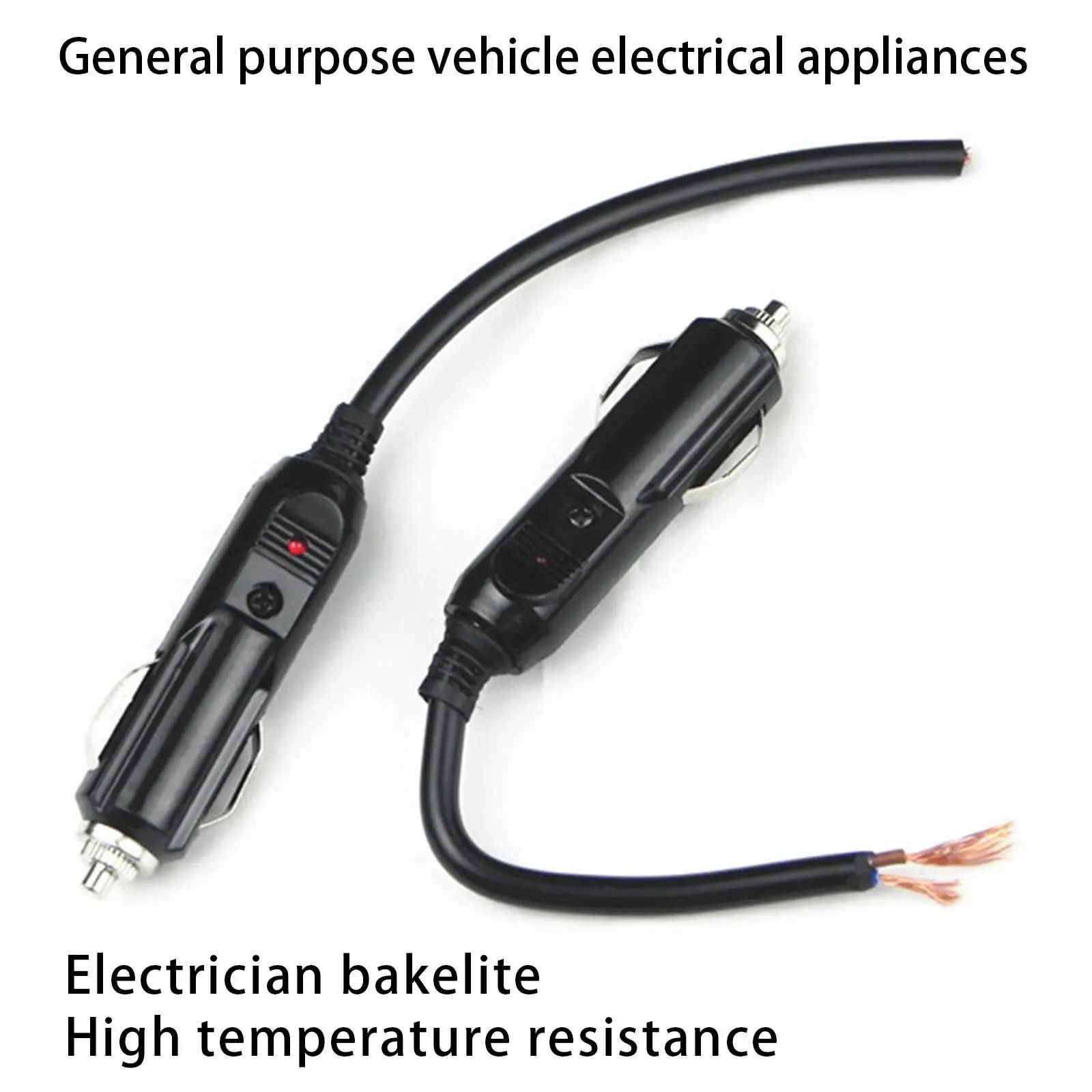 12V 24V Car Cigarette Lighter Plug Male LED Socket Plug Connector Adapter  Car Cigarette Lighter Interior Accessories