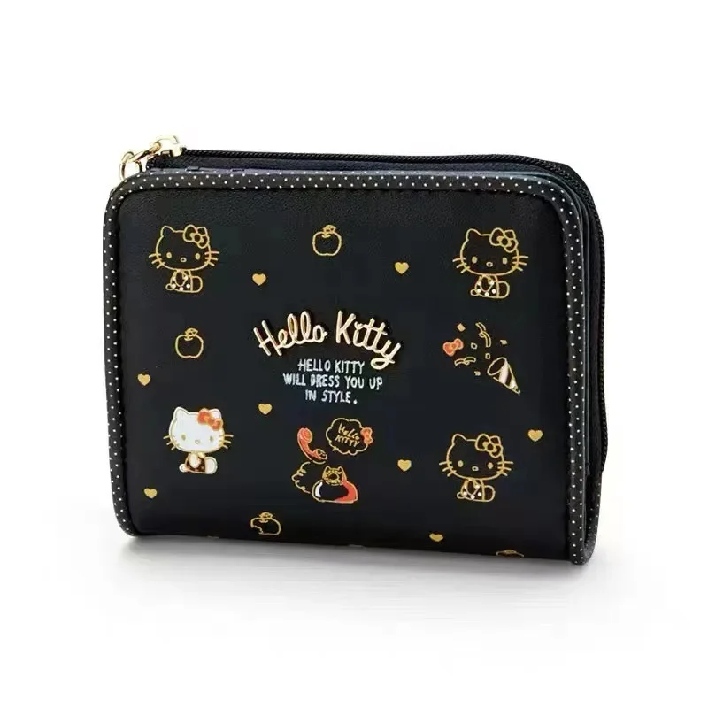 Sanrio Woman\'s Purse Girl Hello Kitty Cinnamoroll Kuromi Cartoon Pu Leather Zipper Multi-carport Large Capacity Fashion Purse