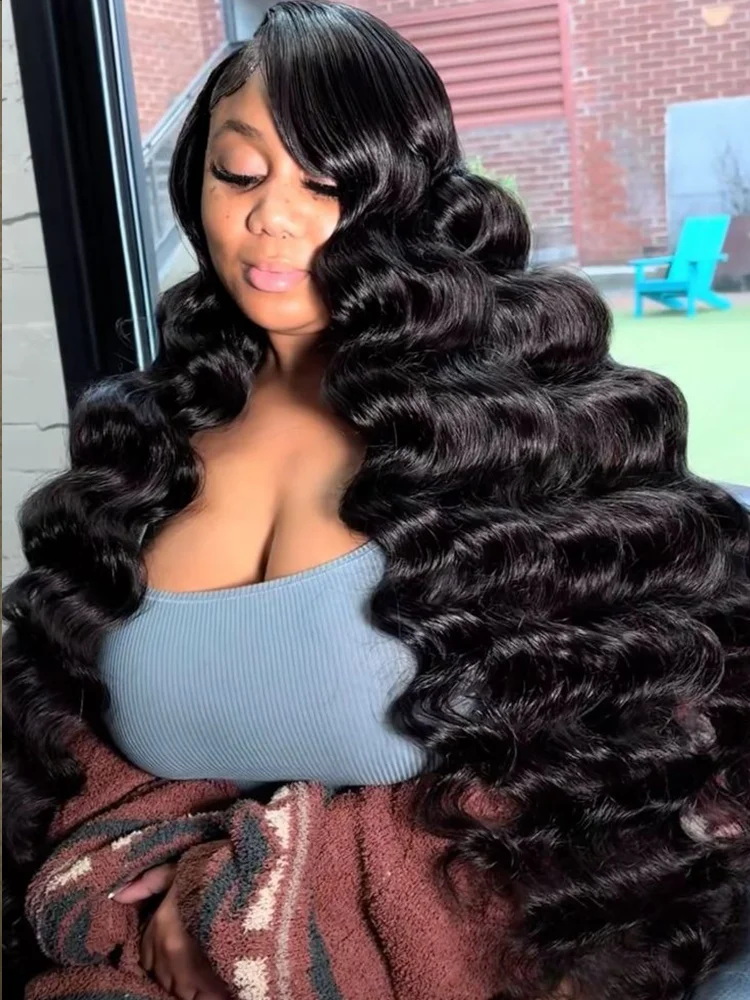 

Парик из натуральных волос Body Wave, плотность 250, длина 30-40 дюймов, с HD-швейцарским кружевом, 13x6, прозрачное кружево, бразильские волосы Remy, предварительно выщипанные