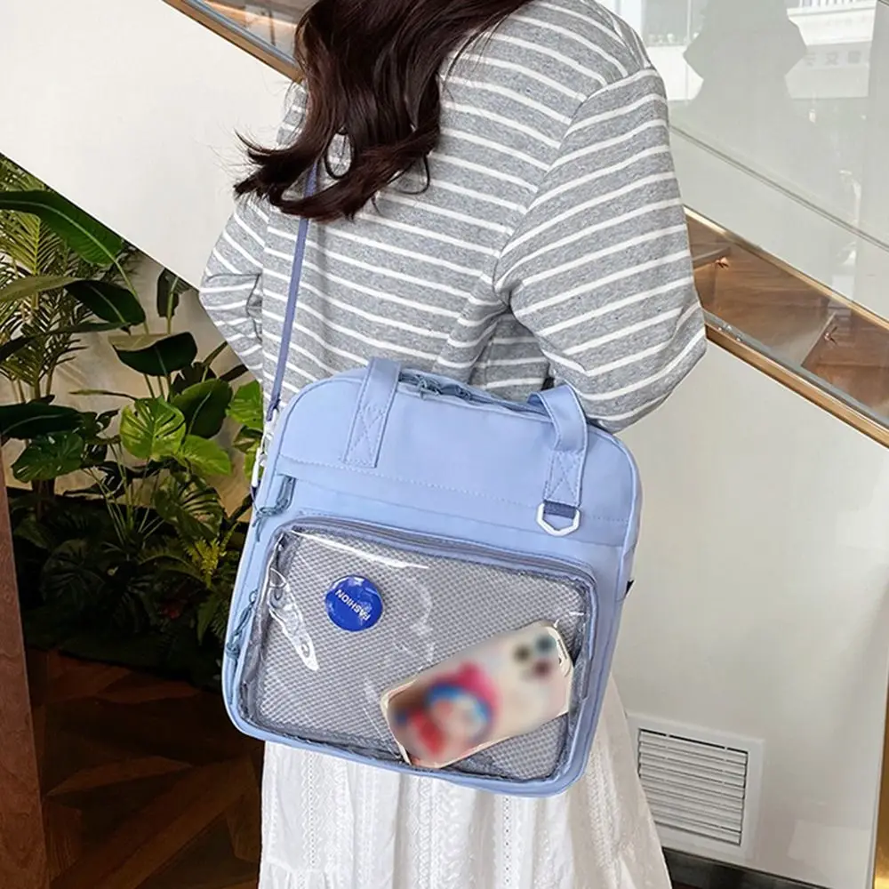 

Display Transparent Japanese Shoulder Bag JK Large Capacity Cute Crossbody Bag Storage Bag Pure Color Student School Bag Travel