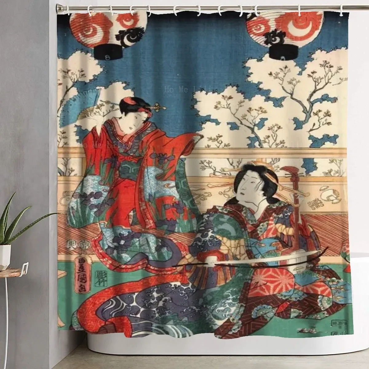 Ukiyo-e Geisha Japanese Custom Beauty Can Not Side Wumart Male Monster Shower Curtain By Ho Me Lili For Bathroom Decor